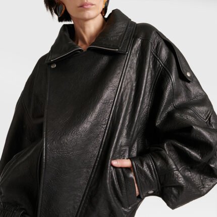 2025 autumn new heavy sheepskin retro neutral stand collar motorcycle leather jacket genuine leather jacket tops for women