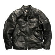 Spring and Autumn Beckham style full vegetable tanned cowhide leather jacket men's stand collar Ami khaki motorcycle leather jacket - Image 5