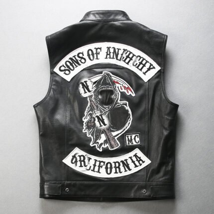 Harley Angel vest Sons of Anarchy genuine leather motorcycle vest men and women plus fat plus size full vegetable tanned cotton sheepskin horse