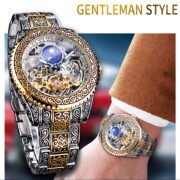 Men's stylish hollow retro carved automatic mechanical watch - Image 4