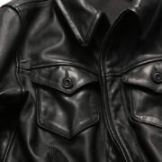 RL Dehua Mendoza genuine leather jacket men's lapel motorcycle imported full grain unpainted water-dyed calf leather jacket - Image 3
