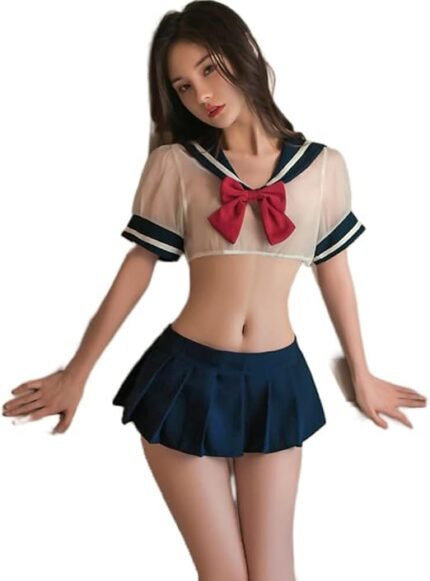 Cosplay schoolgirl suit Japanese lingerie female uniform temptation sexy perspective