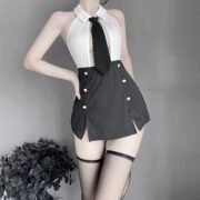SINGUYUN Women's Office Secretary Uniform Sexy Teacher Costume Cosplay Lingerie With Socks - Image 2