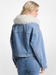 Faux Fur Collar Denim Jacket - Image 2