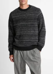 Marled Stripe Merino Wool-Blend Sweater
